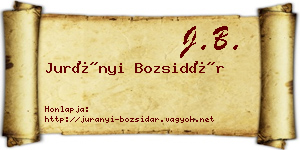 Jurányi Bozsidár névjegykártya